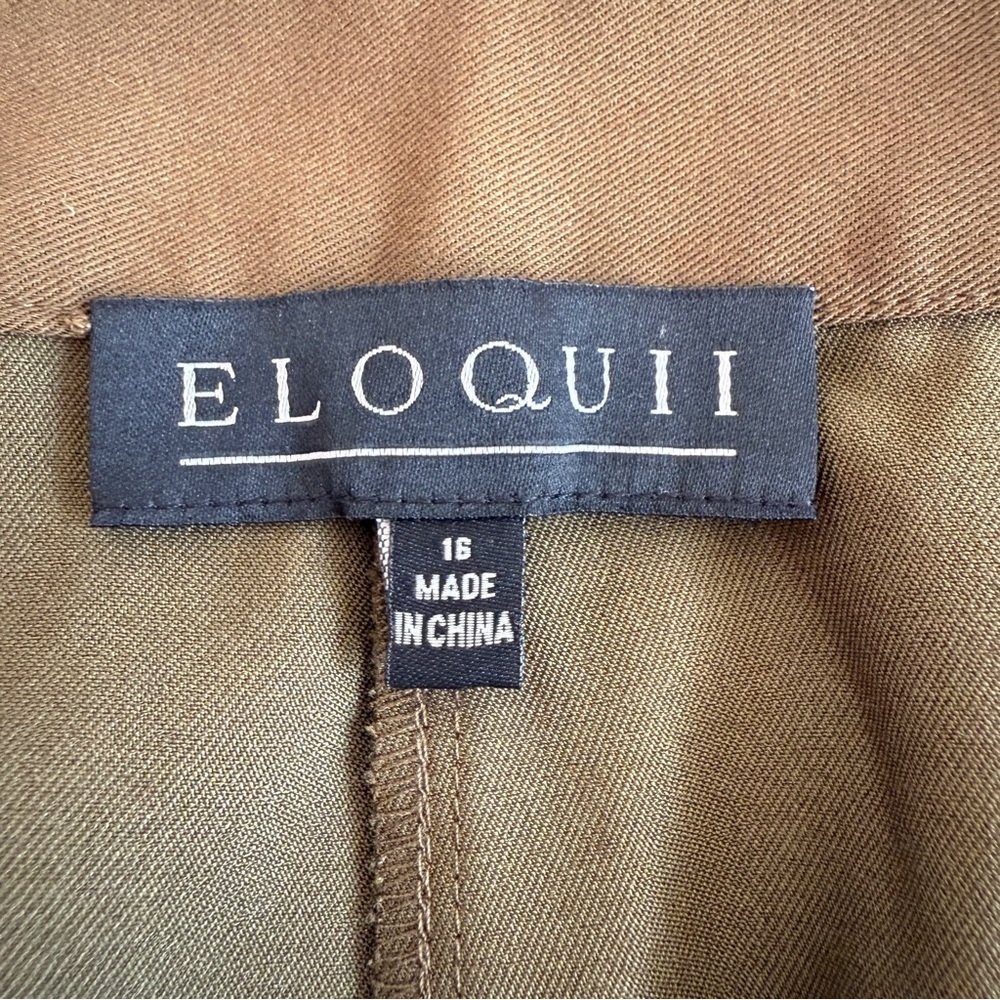Eloquii || Green Wide Leg Pants || Tie belt || size 16 - Picture 2 of 8